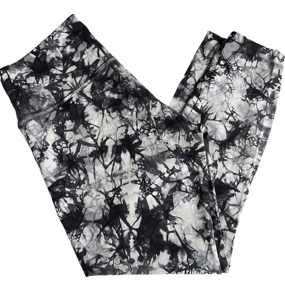 lululemon athletica Black and White Tie Dye Leggings